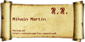 Mihain Martin névjegykártya